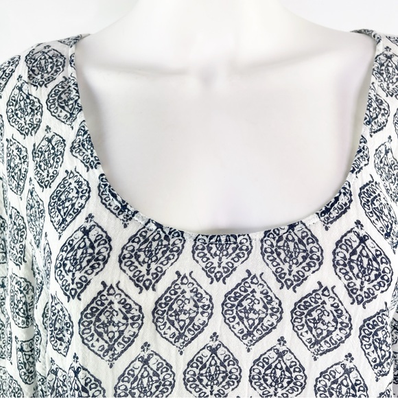 Eberjey Women's White Damask Print Kaftan Tunic Cover Up Size S/M - Picture 4 of 9